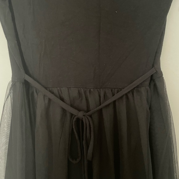 Black Mesh Dress with Glitter Print - Picture 2 of 5